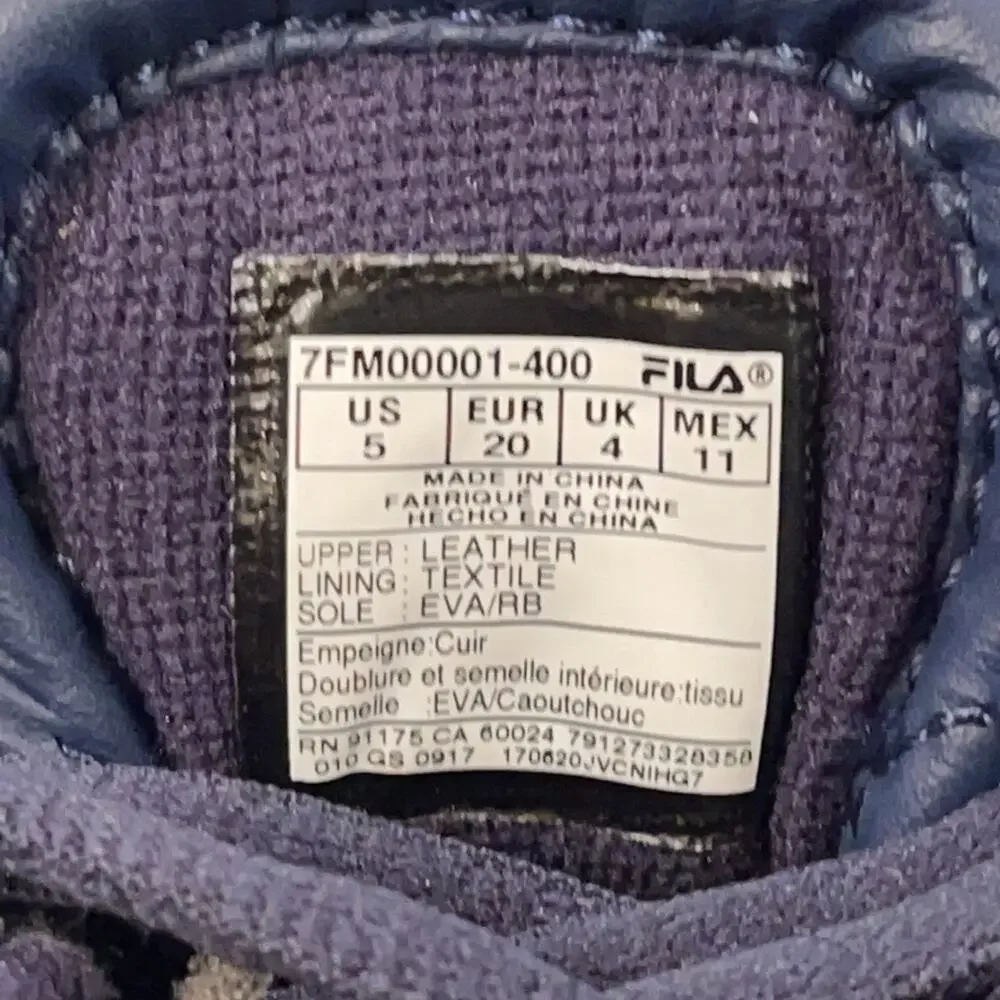FILA Fitness Premium Blue Suede Baby Sneakers Size 5